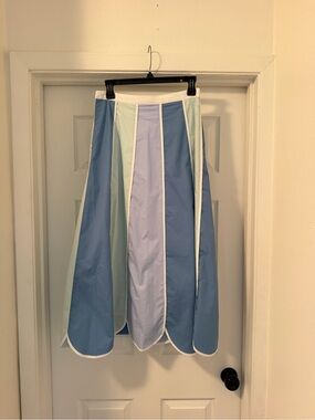 Panelled Midi Skirt in Pastel Blue and Mint